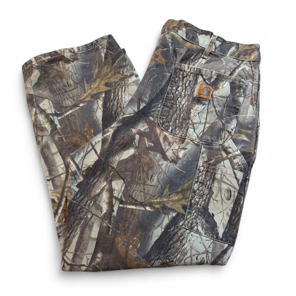 Carhartt Pants Men's FITS 38/30 Dungaree Fit Carpenter B188 Realtree Camo READ